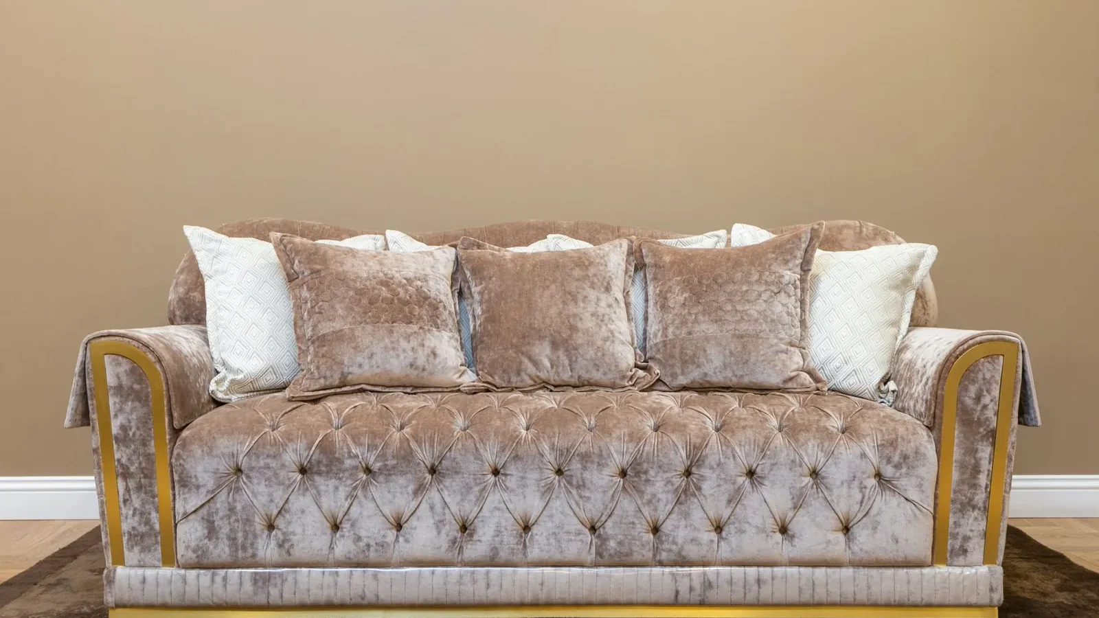 Close-up of microfiber sofa fabric showing tight weave texture and soft appearance